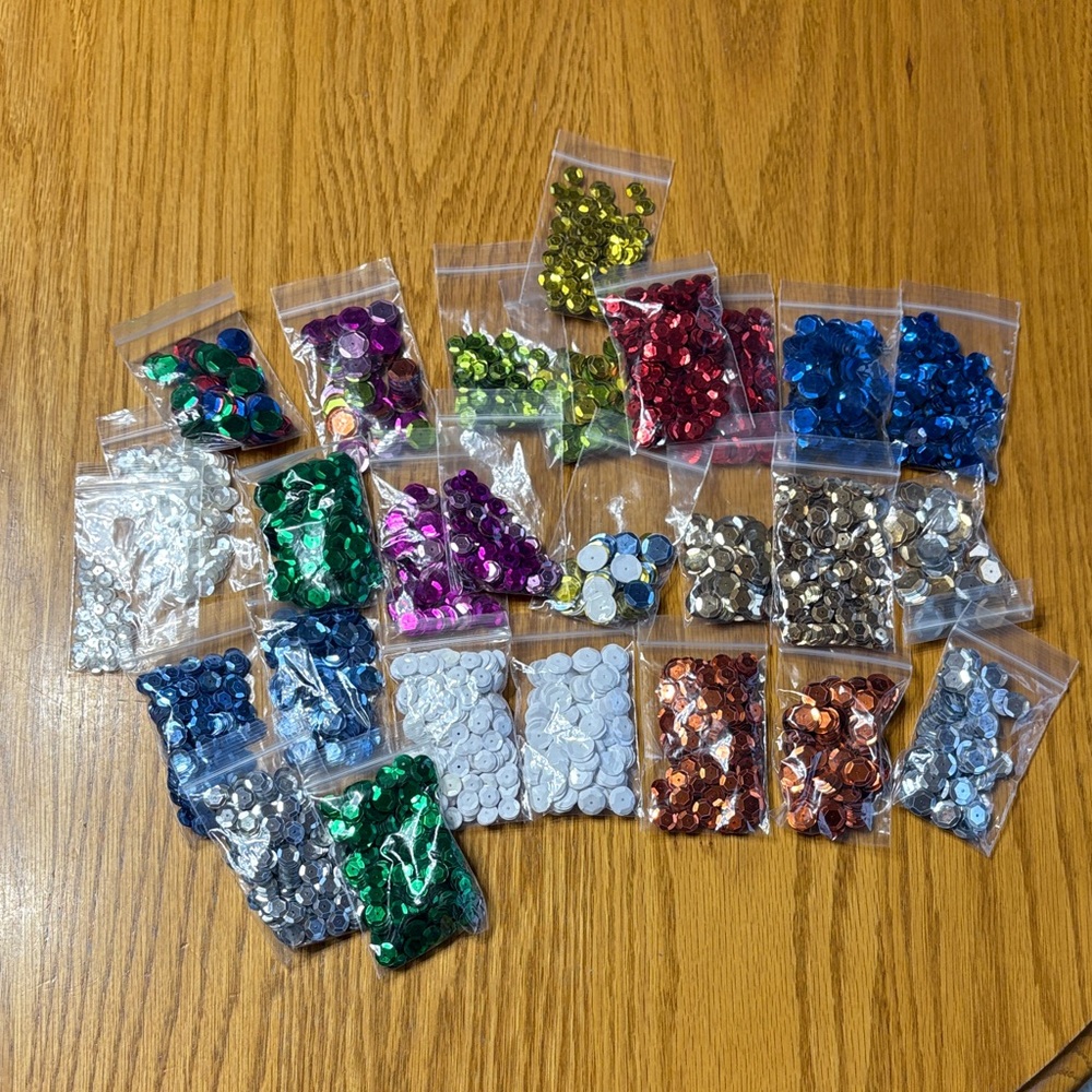 Huge Lot of Assorted Craft Sequins Pack - Multicolor Several sizes